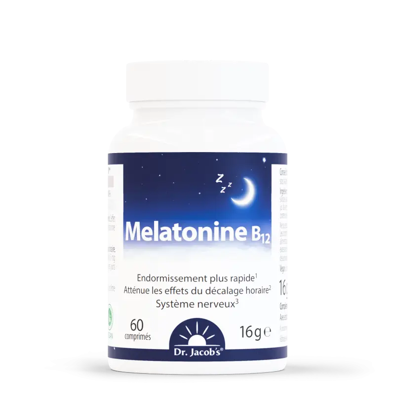 Melatonine B12 — Dr. Jacob's — 60 comprimés — Sommeil