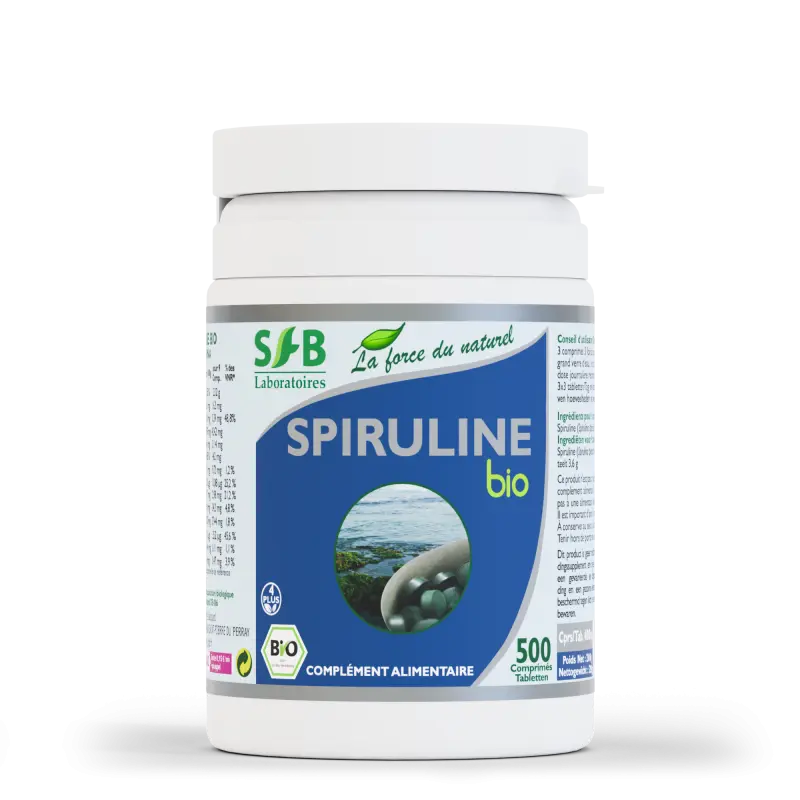 Spiruline BIO — 500 comprimés — SFB Laboratoires