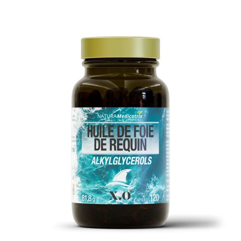 Huile de foie de requin 20 % AKG - 120 capsules | NATURAMedicatrix