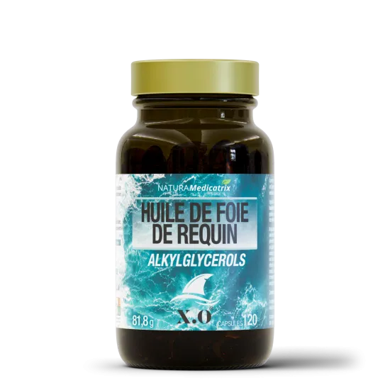 Huile de foie de requin 20 % AKG - 120 capsules | NATURAMedicatrix