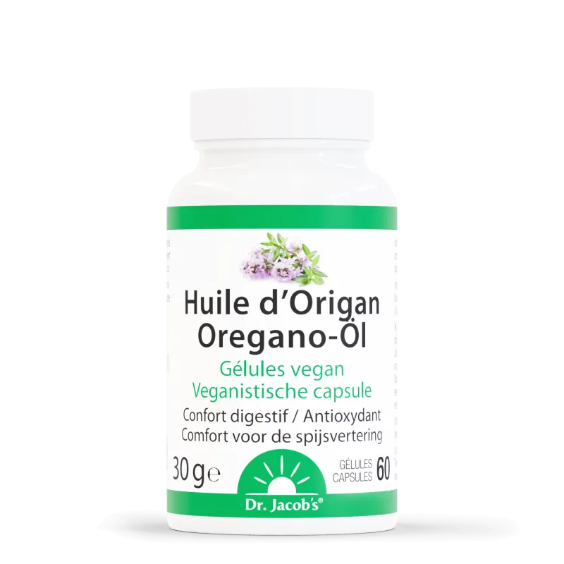 Oreganoöl 60 Kapseln – 70 % Carvacrol | Dr. Jacob's
