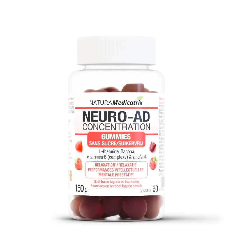 Neuro-AD Gummies (fraise et framboise) — 60 gummies — NATURAMedicatrix