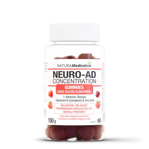 Neuro-AD Gummies (fraise et framboise) — 60 gummies — NATURAMedicatrix