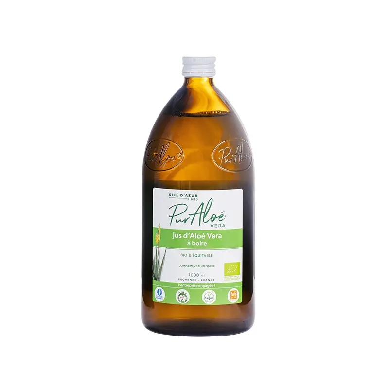 Organic & Fair Trade Aloe Vera Drinking Juice - 1 L - Pur'Aloé