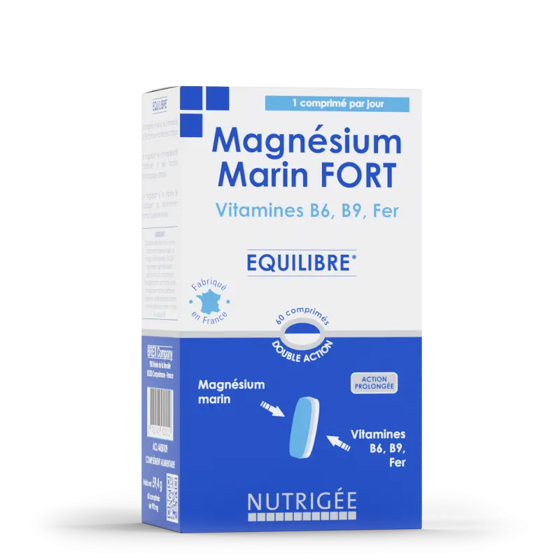 Magnésium Marin FORT — 60 comprimés bicouche — NUTRIGÉE