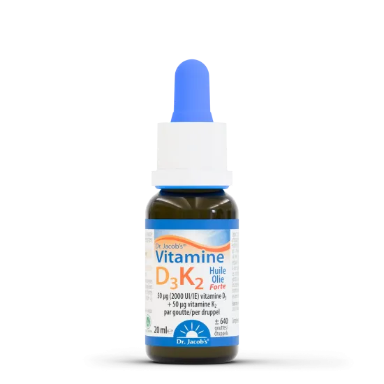 Vitamine D3K2 Forte 20 ml – 2000 UI D3 + K2 | Dr. Jacob's