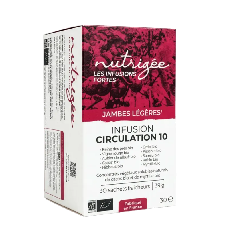 Bio-Kräutertee Zirkulation 10, 30 Beutel – Schwere Beine | Nutrigée