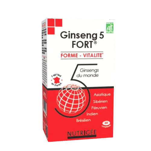 Ginseng 5 FORT® – Énergie, vitalité et stress – 60 comprimés | NATURAMedicatrix