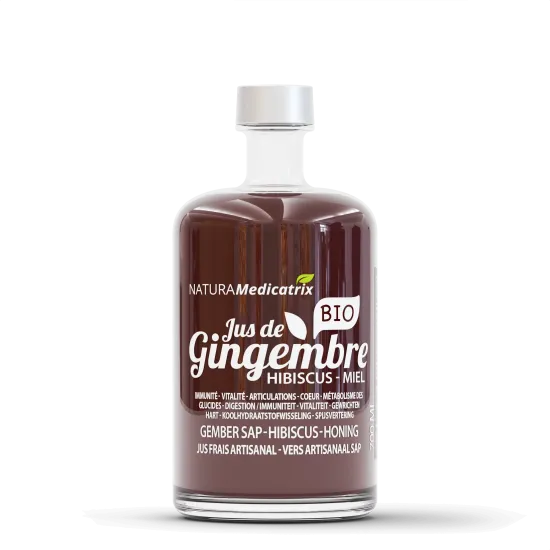Ginger Hibiscus & Honey Organic 700 ml - Vitaliteit & Digestie | NATURAMedicatrix