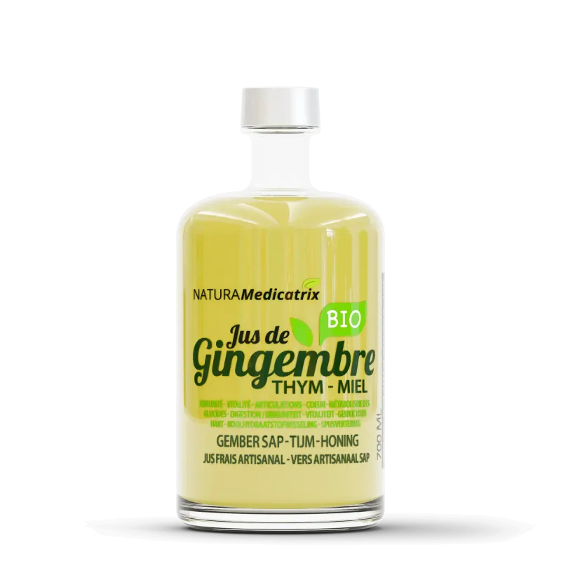 Sap Ginger Thyme & Honey Organic 700 ml - Vitaliteit & Digestie | NATURAMedicatrix