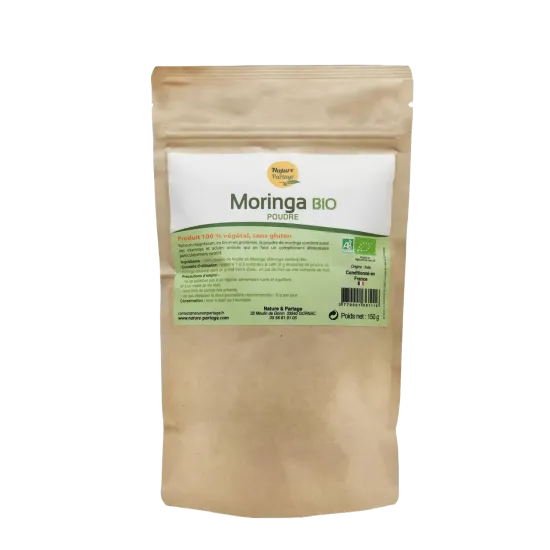 Moringa bio 150 g – Poudre de feuilles bio | Nature & Partage