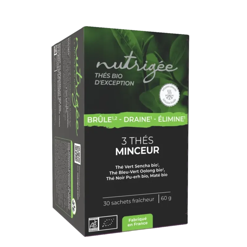 3 Bio-Schlankheitstees – Dreifachwirkung, 30 Beutel | Nutrigée