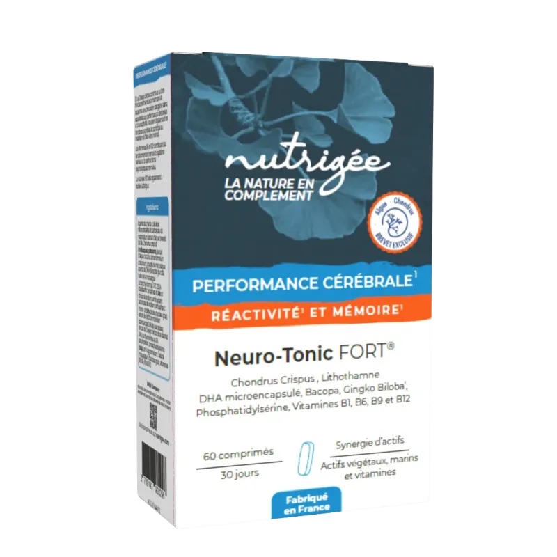 Neuro-Tonic Fort 60 comprimés — Mémoire & Concentration | Nutrigée