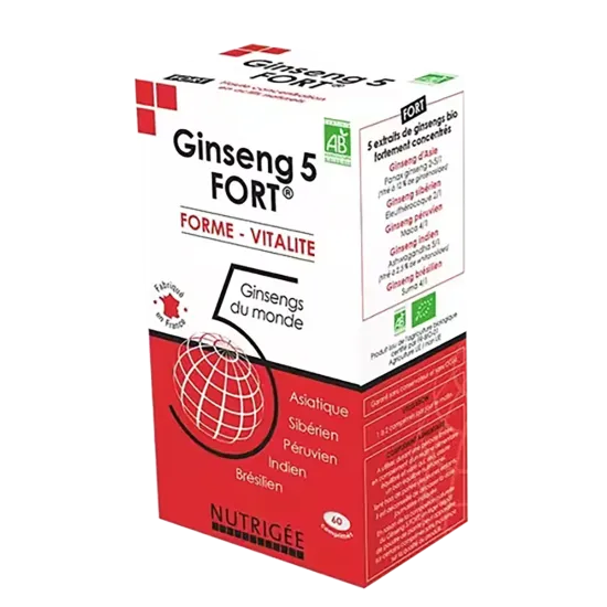 Ginseng 5 Fort Bio 60 Tabletten – Tonus & Stress | Nutrigée