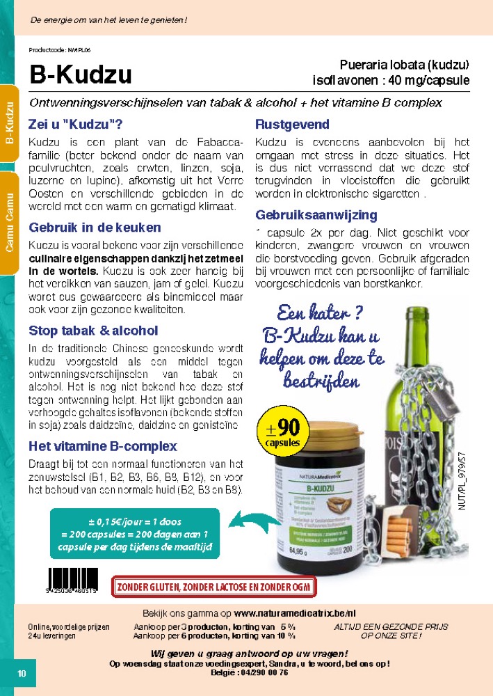 BKudzu (200 capsules) Stop tabak & alcohol