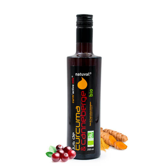 Jus de curcuma et canneberge (cranberry) - 250ml - Natuval®
